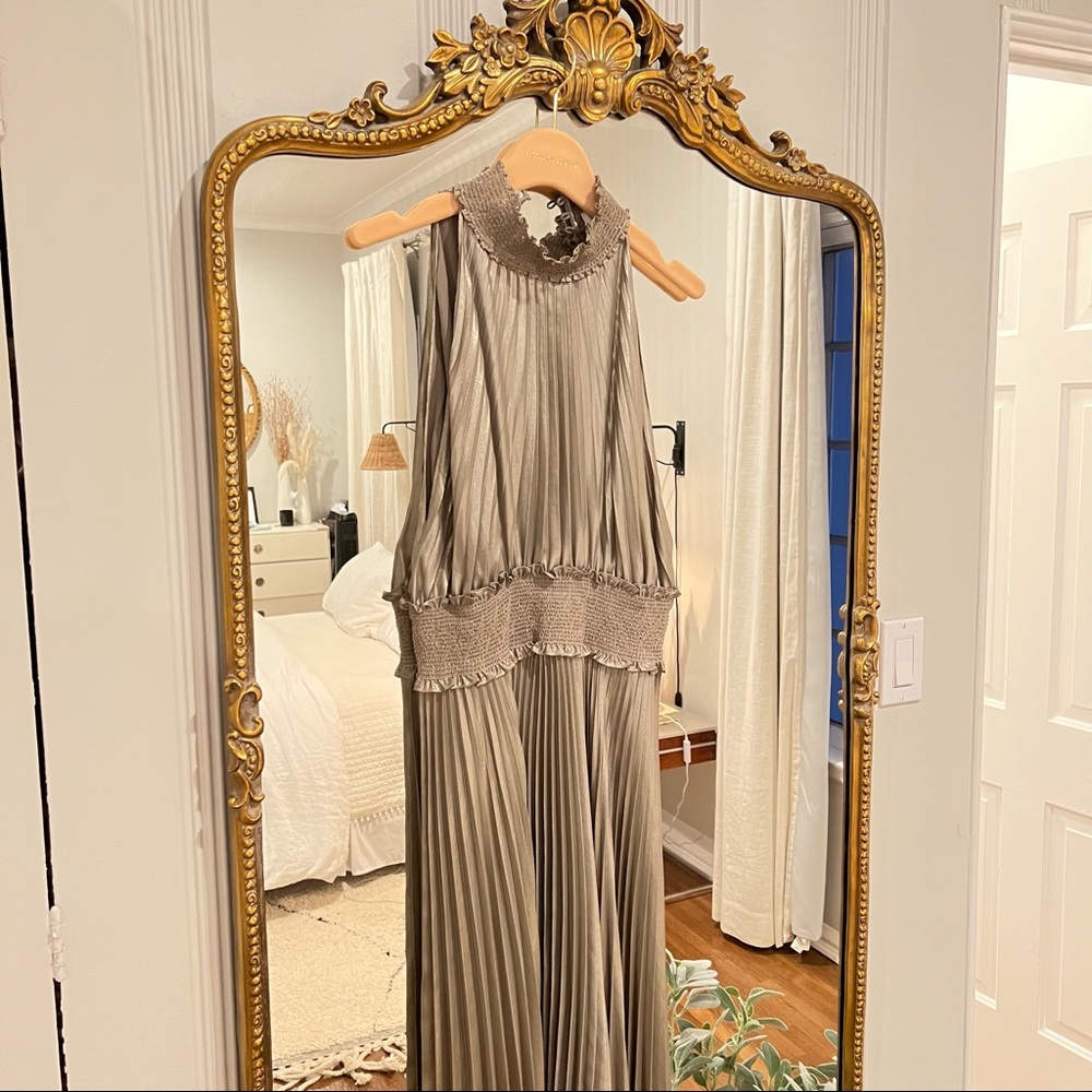 ALC Pleated Renzo Silver Dress Never Worn